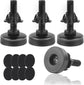 3/8" Thread Furniture Feet Levelers, Adjustable Furniture Feet Screw in with Threaded Inserts, Heavy Duty Leveling Feet Screw On Furniture Leveling for Table, Cabinets, Chair, Sofa, 4 Pack, Black