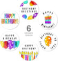 Happy Birthday Stickers, Round Happy Birthday Stickers,Waterproof Self Adhesive Stickers Happy Birthday with 500 pcs Round Label Rolls (1.5" Round - 500 Labels Per Roll) for Kids Party Decoration