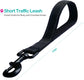 Short Dog Leash - Traffic Padded Handle - Heavy Duty - Short Nylon Dog Lead for Training Control - Reflective Threads Pet Leashes for Large Dogs and Medium Dogs (12 Inch, Reflective Black)