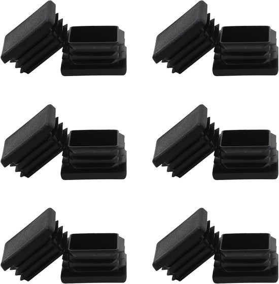 , 2 Inch 2x2 Square Tube End Cap Plastic Plugs 12 Pack, 2 Inch 2x2 Square Tubing Plug 2x2 Tube End Caps Fence Post Pipe Cap Cover Tubing Insert Chair Glide Finishing Plugs, Black