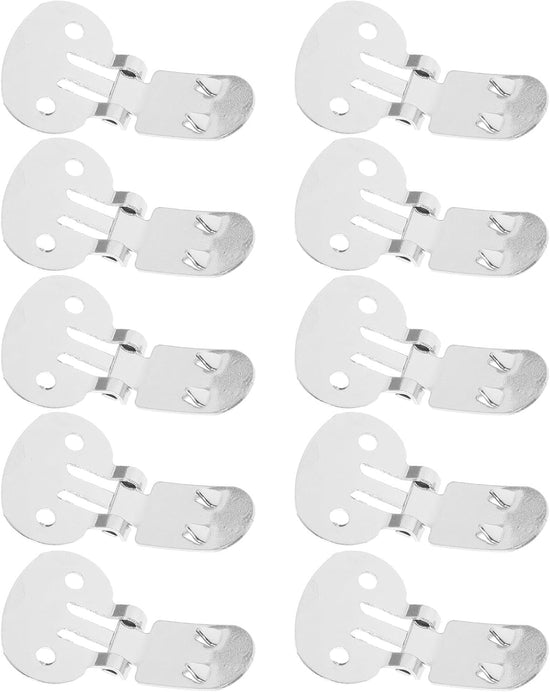 10pcs Shoe Clips for Diy Crafts: Stainless Steel Flat Blank Shoe Embellishments for Decoration Silver (1.25 X 0.78 Inch)
