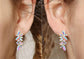 Iridescent Rhinestone Earrings for Prom, Sparkling Bridal Cluster Drop Dangle Stud Earrings, AB Crystal Pageant