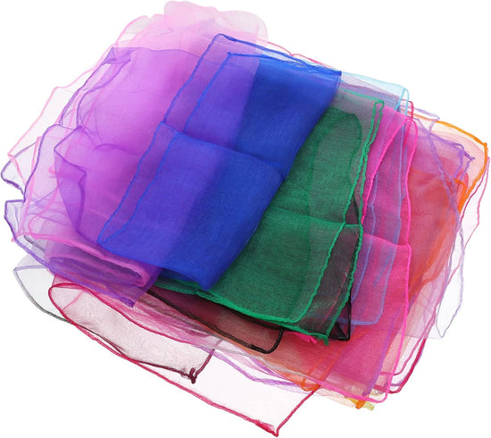 12Pcs Gradient Color Juggling Scarves for Soft Chiffon Dance Scarves for Stage Props Decoration Performance Random Colors