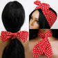 Red and White Polka Dot Bandana Headband Vintage Wire Hairband with Bow Wide Headbands Retro 50s Hair Accessories for Women Girls