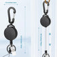 2 Pack Retractable Keychain Heavy Duty Retractable Badge Reel Carabiner with 30” Retractable Cord, Black