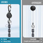 2 Pack Retractable Keychain Heavy Duty Retractable Badge Reel Carabiner with 30” Retractable Cord, Black