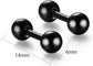 Titanium Steel Ball Stud Earrings Barbell Cartilage Tragus Helix Ear Piercing For Men Women, Black
