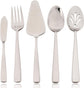 5-Piece Glossy Handle Silverware Hostess Set Stainless Steel Flatware Serving Set for Buffet Party Home Restaurant Mirror Polished Dishwasher Safe
