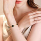 Lucky Clover 18K Gold Plated Clover Necklace Bracelet Earring for Women Fashion Cute Simple Jewelry Sets Hypoallergenic Women Jewelry Gift (Black)