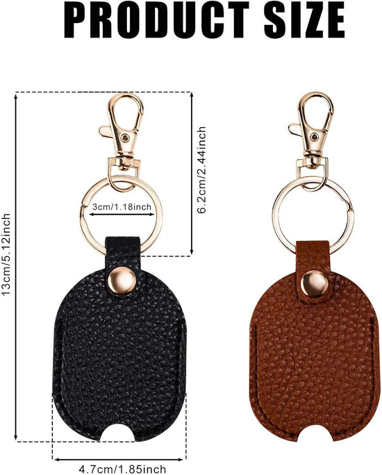 2pcs Leather Car Key Sleeve for Broken Car Key, Vintage Broken Car Key Loop Holder Replacement Pu Leather Keychain Protector with Iron Key Ring Auto Key Cover for Men and Women