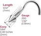 3pcs 20g 0.8mm Nose Screw Rings Nostril Stud Surgical Stainless Steel 2mm Cone Spike