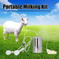 2L Goat Milking Machine, Large Capacity Manual Milking Machine Effort Saving Goat Milker Adjustable Pulsating Pump Stainless Steel Bottle Portable Milking Kit for Sheep, Cow, Goat