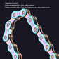 6 7 8 Speed Chain Rainbow Chain, 1/2 X 11/128 Inch 116 Links Lightweight Chain, Mountain Road Chain for Road with 2 Chain Connector