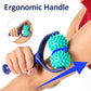 Handheld Spiky Massage Balls Rollers, 2 Wheel Spiky Massage Ball Rollers Silicone Manual Massage Roller with Handle Pressure Point Muscle Massage Tool for Foot Arm Body Neck Leg Pain Pressure Relief