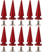 10Pcs 10x26MM Large Size Cone Spikes Punk Rivets Stud Screw Tree Shape Back Spikes for DIY Leather Shoes Jacket Craft Garment Bag(Red)