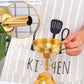 Stainless Steel Wide Mouth Funnels with Detachable Strainer, 5-inch Funnel for Filling Small Bottles and Jars, Cooking Oil and Transmission Liquid and Powder, Food Grade Metal Kitchen Funnels Gold