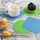 4pcs Jar Opener, Rubber, Multi-function Silicone Bottle Opener for Seniors with Arthritis Weak Hands Lid Cap Gripper Pads Kitchen Coasters Gadgets(Light Blue, Green)