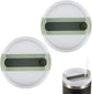 2pcs Green Tumbler Lids for Stanley Adventure Quencher & Quencher H2.0 40oz, No Leakage, Slide Closure, Plastic & Silicone, Dishwasher Safe