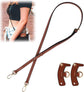Leather Purse Straps Replacement, Genuine Leather Shoulder Strap with Punch-Free Adapter Adjustable Replacement Strap for Handbag Crossbody Bag Purse for Mini Le PLIAGE (Brown)