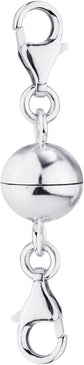 Magnetic Clasp Extender, 925 Sterling Silver Double Lobster Clasp Extender Bracelet Necklace Extender Magnetic Lobster Clasp for Necklace Bracelet  Jewelry Making