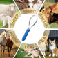 Dual-Sided Shedding Blade Dogs Hair Brush - Stainless Steel Grooming Horse Tool with No-slip Grip - Fine Teeth for Long, Short