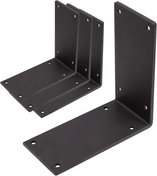 4Packs Heavy Duty Steel Corner Brackets, 90 Degree Angle Bracket-6"x 6" Large L Brackets Connector Brace, Sturdy L Braces for Building Decorative Knee Braces, Angle Brackets for Wood  Projects