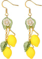 Lemon Earrings, Yellow Lemon Hook Earrings Resin Sweet Dangle Drop Lime Fruit Food Earring Dainty Cute Lemon Accessories Costume Dress Jewelry Gift for Women Lady