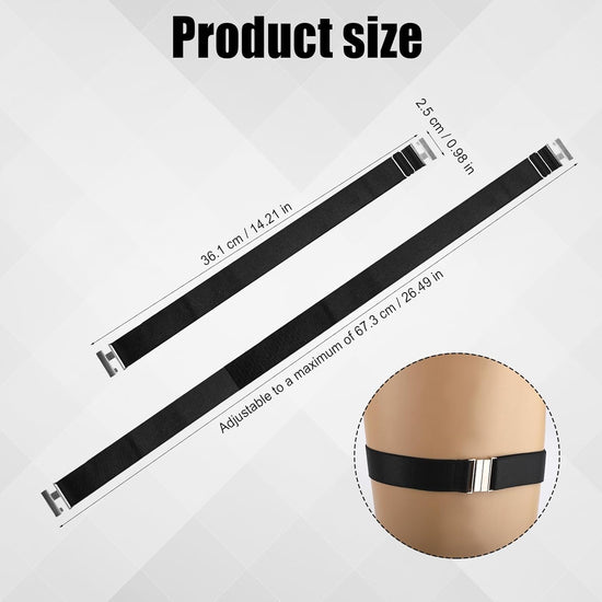 2pcs Thigh Garters for Women, Adjustable Thigh Garter Belts Plus Size High Elastic Fastening Leg Garters for Thigh Leg Harness Belts for Women Black