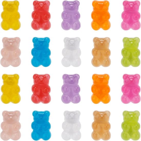 20pcs Luminous Gummy Bear Shoelace Charms, Cute Bear Shoe Charms Colorful Clog Pins Shoe Charms for Shoe Decoration