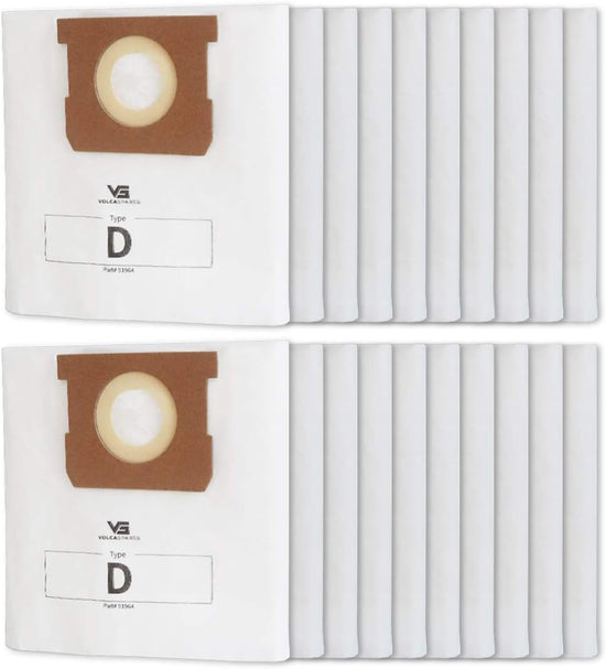 Type D Filter Bags for Shop-Vac Wet/Dry Vacuums, Pack of 20 Reliable Filter Bags, Part 