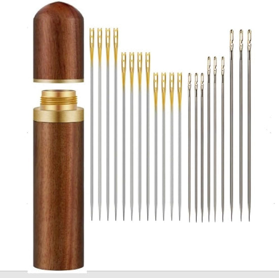 Self Threading Needles for Hand Sewing, Sewing Needles for Hand Sewing, Easy Side Threading Stitching Pins in 3 Sewing Machine Needles Sewing Notions, Easy to Thread Sewing Needles with 12 Needles