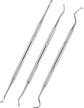 3 Pieces Dog Dental Tooth Scaler and Scraper Stainless Double Headed Tarter Removing Tool Scraper Pet Teeth Cleaning Tools for Dog and Cat (Silver)
