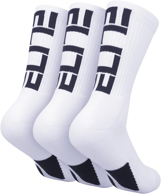 Elite Basketball Crew Socks for Men and Women, Cushion Performance Athletic Basketball Socks