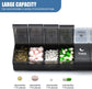 Large Pill Organizer 2 Times a Day, Weekly Pill Case, AM PM Pill Box, Day Night Pill Container 7 Day, Vitamin Case Medicine Dispenser Twice a Day (Black & White)