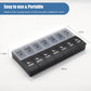 Large Pill Organizer 2 Times a Day, Weekly Pill Case, AM PM Pill Box, Day Night Pill Container 7 Day, Vitamin Case Medicine Dispenser Twice a Day (Black & White)