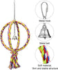 Bird Swing Perch Stand Cotton Rope 2 Two Rings Toy for Parrot Budgie Parakeet Cockatiel Conure Lovebird Finch Canary Cockatoo African Grey Macaw Eclectus Amazon Cage Accessories