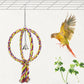 Bird Swing Perch Stand Cotton Rope 2 Two Rings Toy for Parrot Budgie Parakeet Cockatiel Conure Lovebird Finch Canary Cockatoo African Grey Macaw Eclectus Amazon Cage Accessories