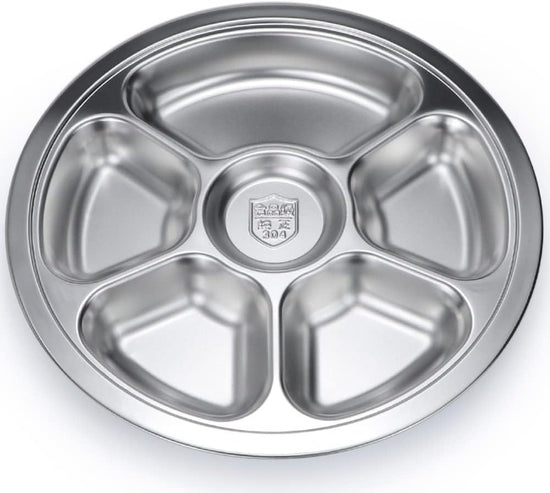 Stainless Steel Round Divided Plate 6 Sections