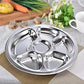 Stainless Steel Round Divided Plate 6 Sections
