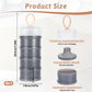 4PCS Protein Powder Container with Funnels Stand, 4 Stackable Non-Spill Protein Powder Dispenser On the Go Portable Leakproof Snack Storage Container for Travel Workout Fitness (Gray + White)