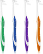 4pcs Tuft Toothbrush Single Tufted Slim Interspace Teeth Brushes End-tuft Tapered Compact Soft Dental Brushes for Detail Cleaning (Green + Blue + Yellow + Purple)