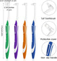 4pcs Tuft Toothbrush Single Tufted Slim Interspace Teeth Brushes End-tuft Tapered Compact Soft Dental Brushes for Detail Cleaning (Green + Blue + Yellow + Purple)