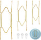3pcs Plate Hanger for Wall, Stainless Steel 6 8 10 Inch Plate Hangers Invisible Decorative Wire Plate Holder with 3 Pack Wall Hooks and 15pcs Transparent Rubber Tip(Gold)