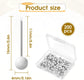 200 PCS Round Head Thumb Tacks Map Tacks Push Pins, Sewing Pins for Fabric Round Short World Map Pin Board Cork Boards Decorative Thumb Tacks for Sewing Craft Wedding Holiday DIY(White)