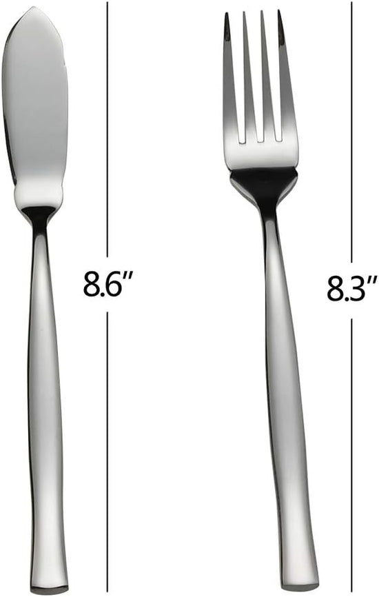 8-Piece Stainless Steel Fish Forks and Knives, Serving Set