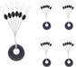 240 Pieces Middle-Sized Fishing Rubber Bobber Beads Stoppers 6 in 1 Black Float Sinker Stops