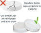 4 PCS Glass Bottle Replacement Caps with Tampered Evident Seal,48mm Diameter Bottle Lids Compatible With Stanpac & Libbey Milk Glass Bottles.Reusable,Long-Lasting and Easy to Clean Bottle Caps