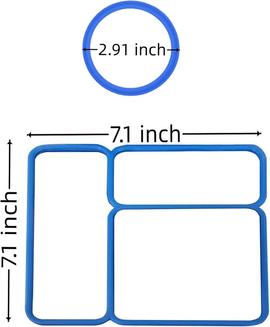 Vacuum Bottle Seal Gasket and Lid Seal Gasket Suitable For OmieBox - bento box accessories - Food-Safe Silicone Rubber (Blue) - Lunch Box NOT Included - Compatible with omie lunch box