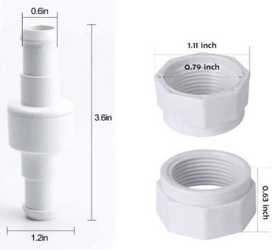 280, 380, 180 Pool Cleaner Hose Swivel D20 and Hose Nut D15 Combo Kit Replacement Suitable for Zodiac Polaris 280, 380, 180 Pool Cleaners (1 Pack)