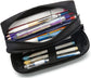 Pencil Case Large Capacity Pencil Pouch Aesthetic Pen Bag Office Stationery Organizer Simple Durable Multifunctional Pencil Bag for Adults - Black